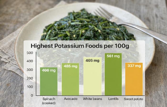 Highest Potassium Foods per 100g