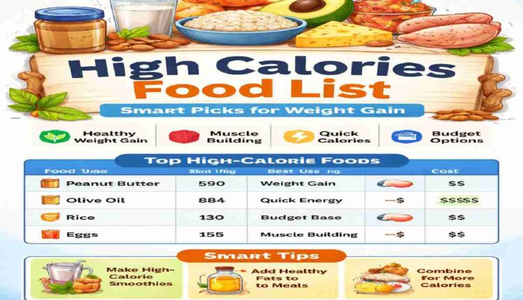 High Calories Food Lis