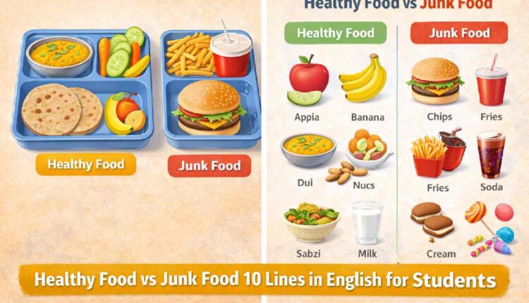 Healthy Food vs Junk Food 10 Lines