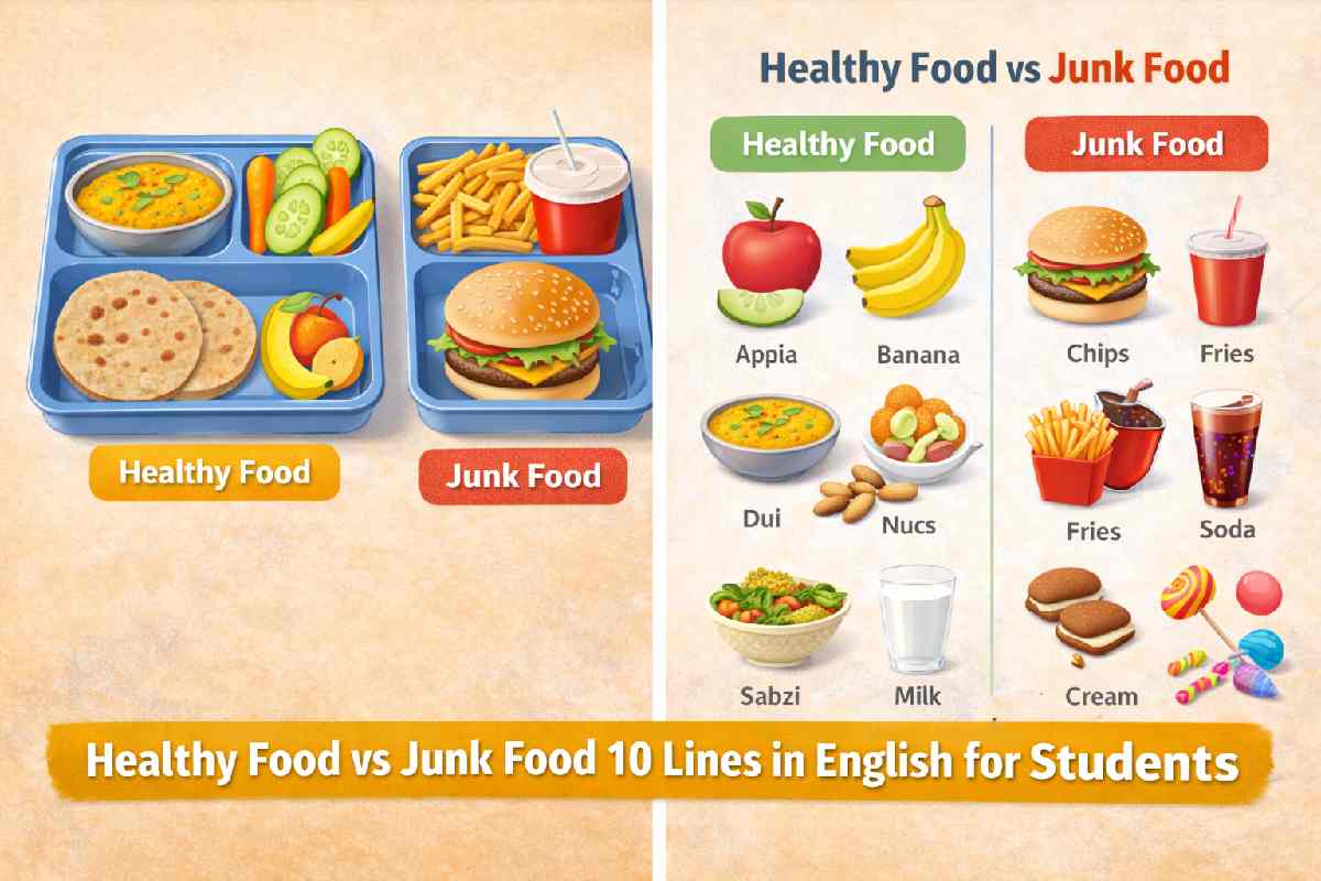 Healthy Food vs Junk Food 10 Lines
