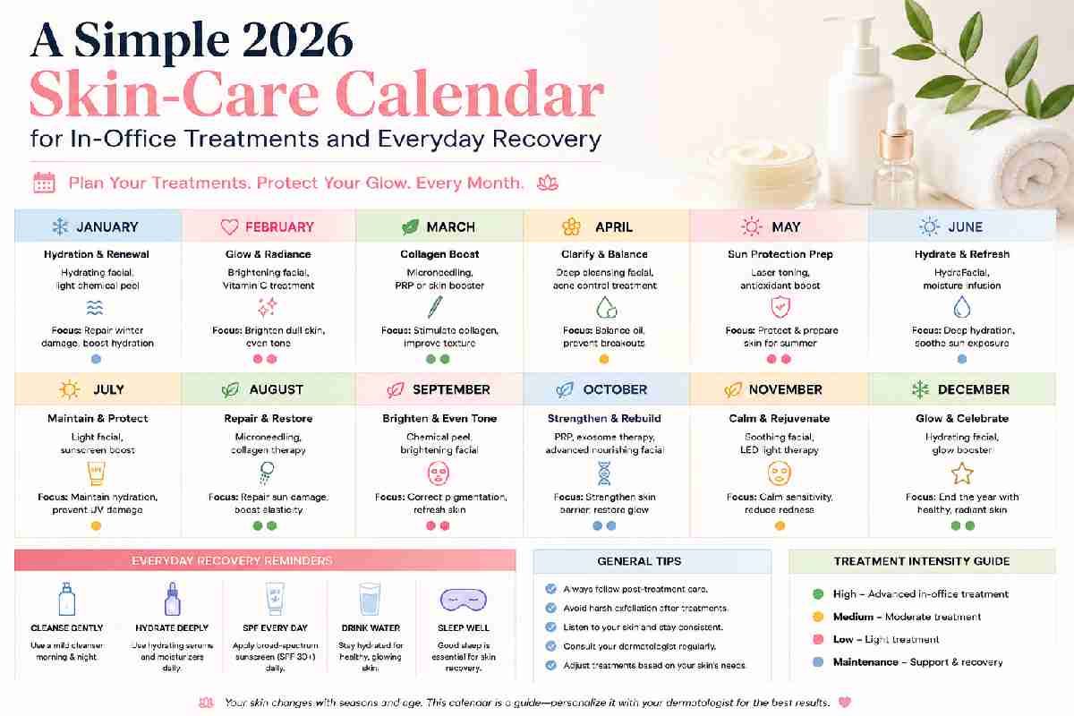 A Simple 2026 Skin-Care Calendar for In-Office Treatments and Everyday Recovery